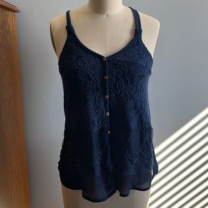 Rewind blue tank top